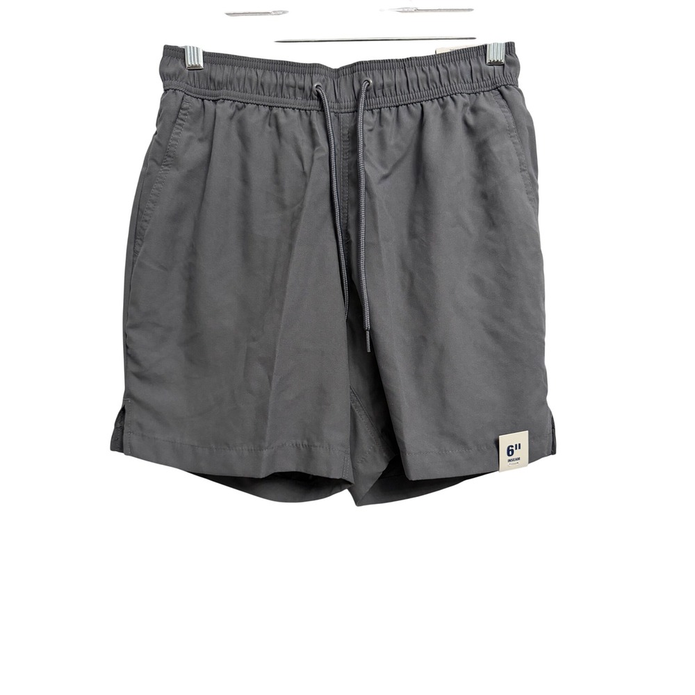 George Mens Above The Knee Swim Shorts Charcoal Gray 6in Inseam Small 28-30